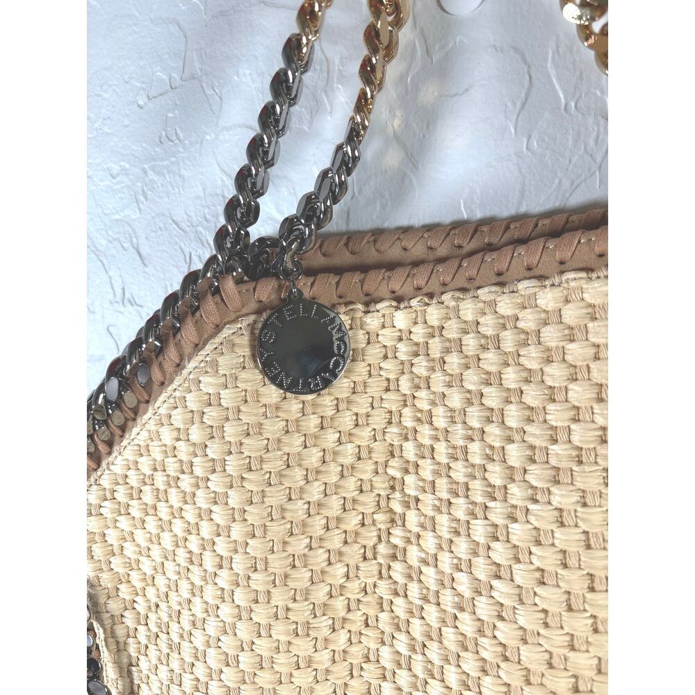 Stella McCartney 3 Triple chain Tote Eco Woven Raffia XL Bag Purse - Picture 6 of 11